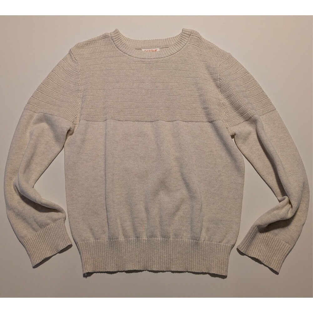 Cat & Jack Boys Sweater Size Small 6–7 Cream Knit NWOT